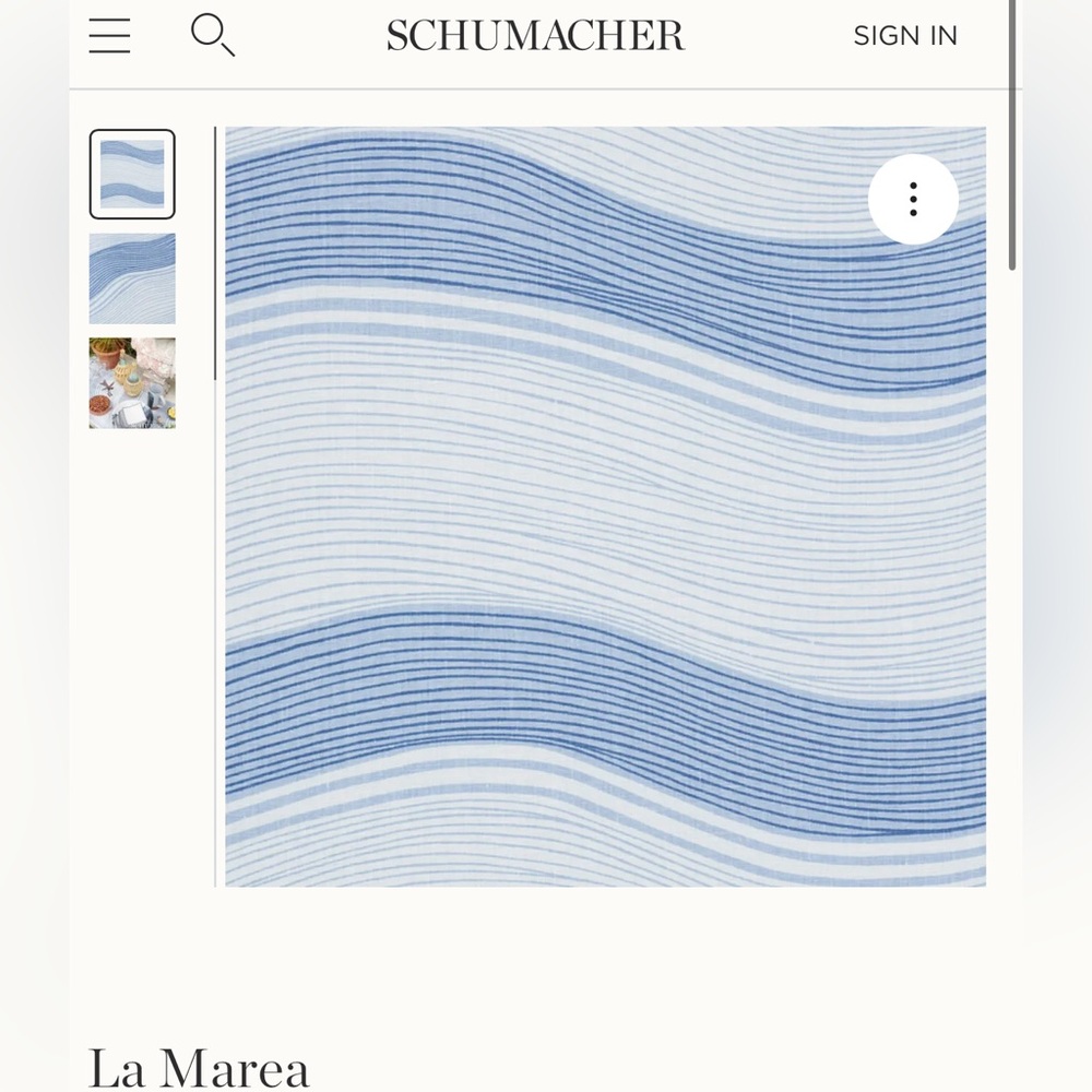 3.5 yards of La Marea fabric by Schumacher.  Made of sumptuous Irish linen.